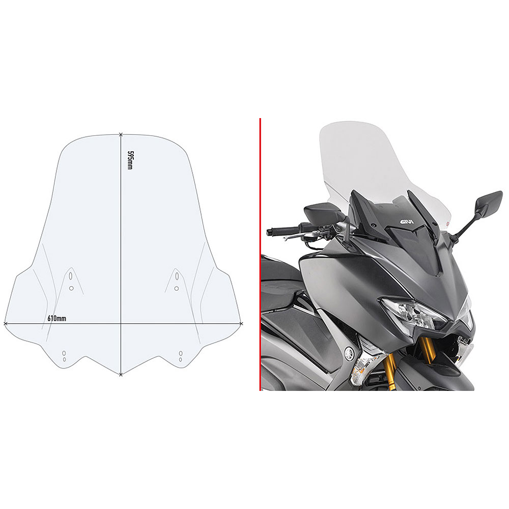 28fa6220-52bf-4411-b638-666f1a995233 Vizir providni povišeni GIVI Yamaha T MAX 530 (17-19) / T MAX 560 (20-21) D2133ST