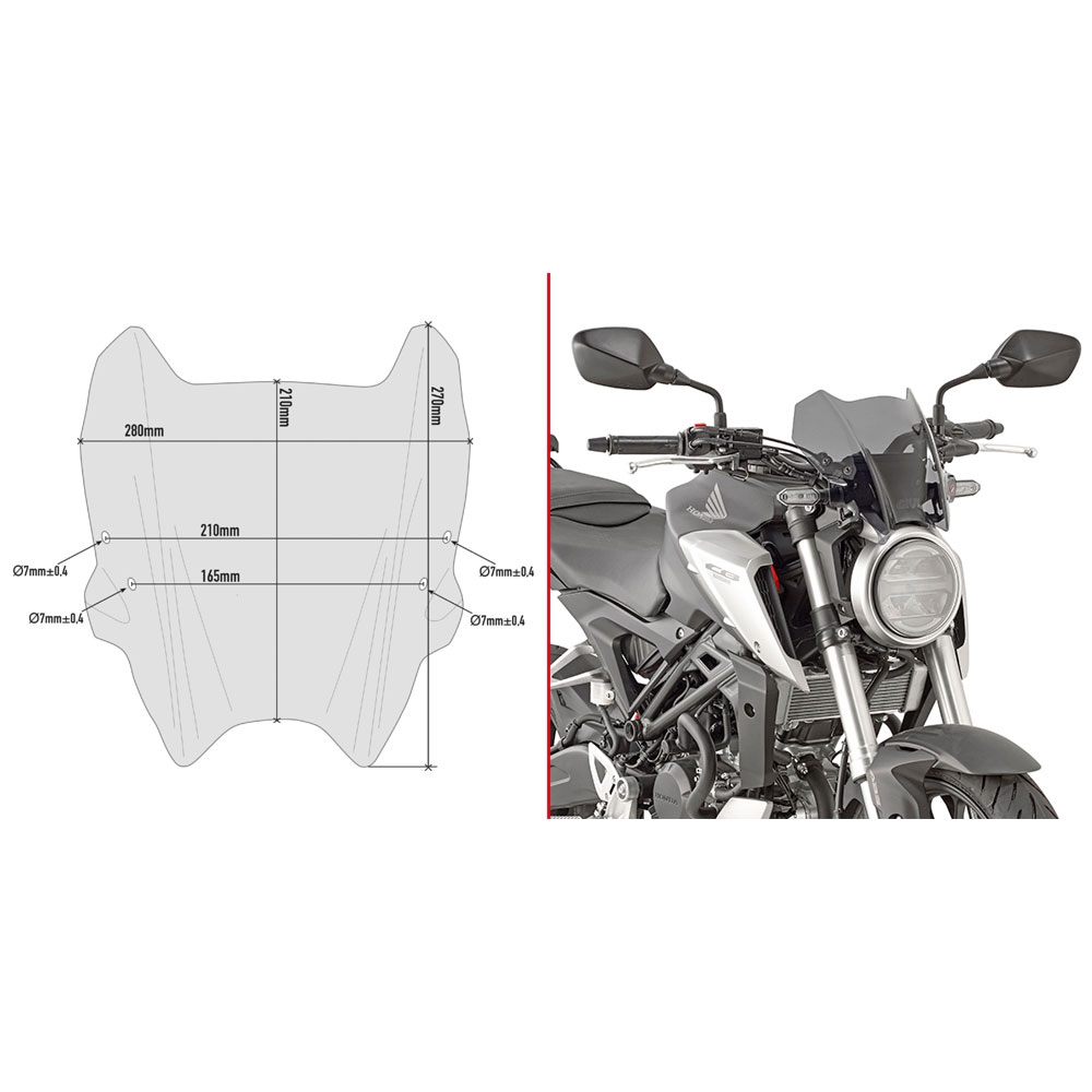 9392afe0-924e-4797-8e84-893d61e0bdae Vizir zatamnjeni GIVI Honda CB 125 R (18-24) / CB 300 R (18-24) A1164