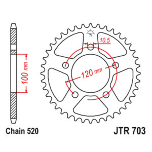 Lančanik zadnji JT  JTR703-44 (520)44 zuba
