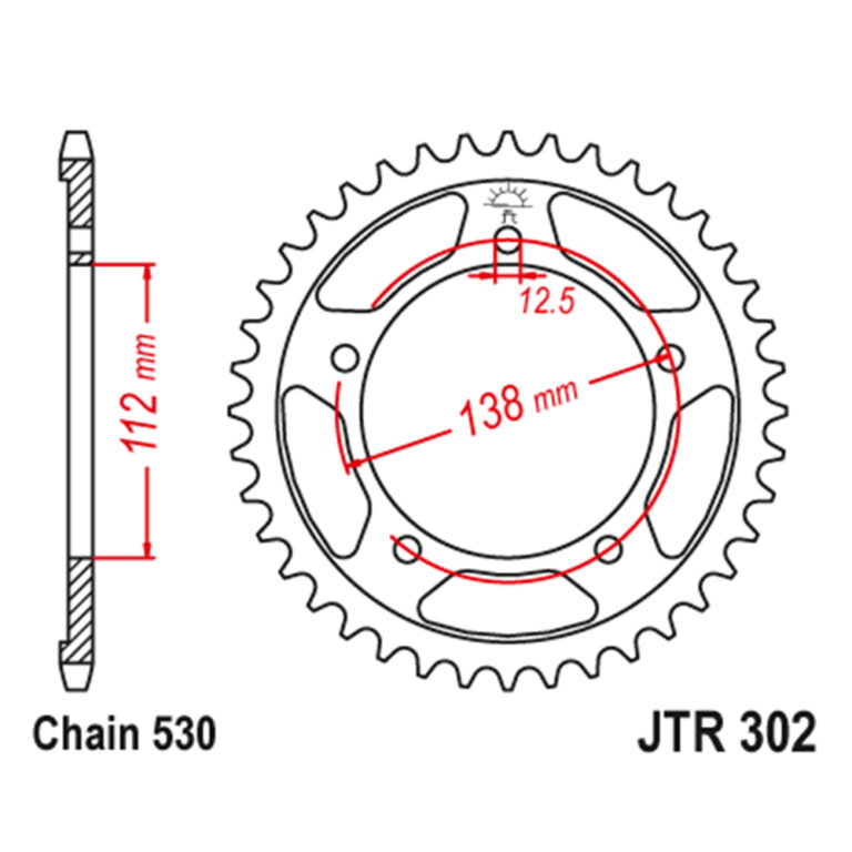 Lančanik zadnji JT JTR302-41 (530) 41 zub