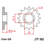 Lančanik prednji JT  JTF582-16RB (520)16 zuba