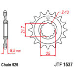Lančanik prednji JT JTF1537-16RB (525)16 zuba