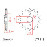 Lančanik prednji JT JTF712-13 (428) 13 zuba