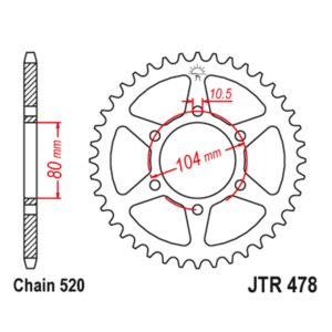 Lančanik zadnji JT JTR478-46ZBK (520) 46 zuba