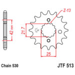 Lančanik prednji JT JTF513-18RB (530)18 zuba