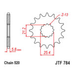 Lančanik prednji JT JTF784-16RB (520) 16 zuba