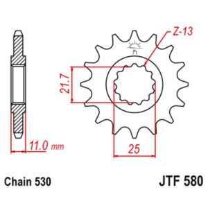 Lančanik prednji JT  JTF580-16-50-35017 (50)16 zuba
