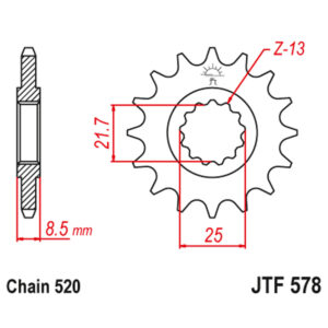 Lančanik prednji JT  JTF578-16 (520)16 zuba