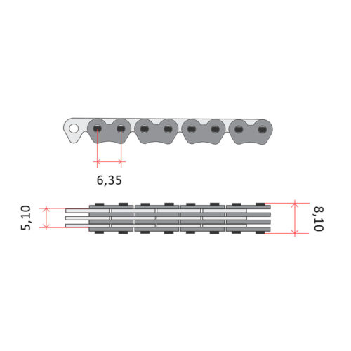 Lanac bregaste osovine DID SCR0409-120L linkova