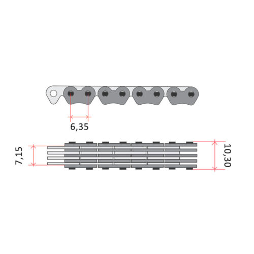 Lanac bregaste osovine DID SCR0412-124L linka