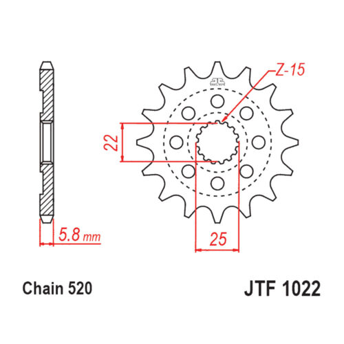Lančanik prednji JT JTF1022-15 (520) 15 zuba