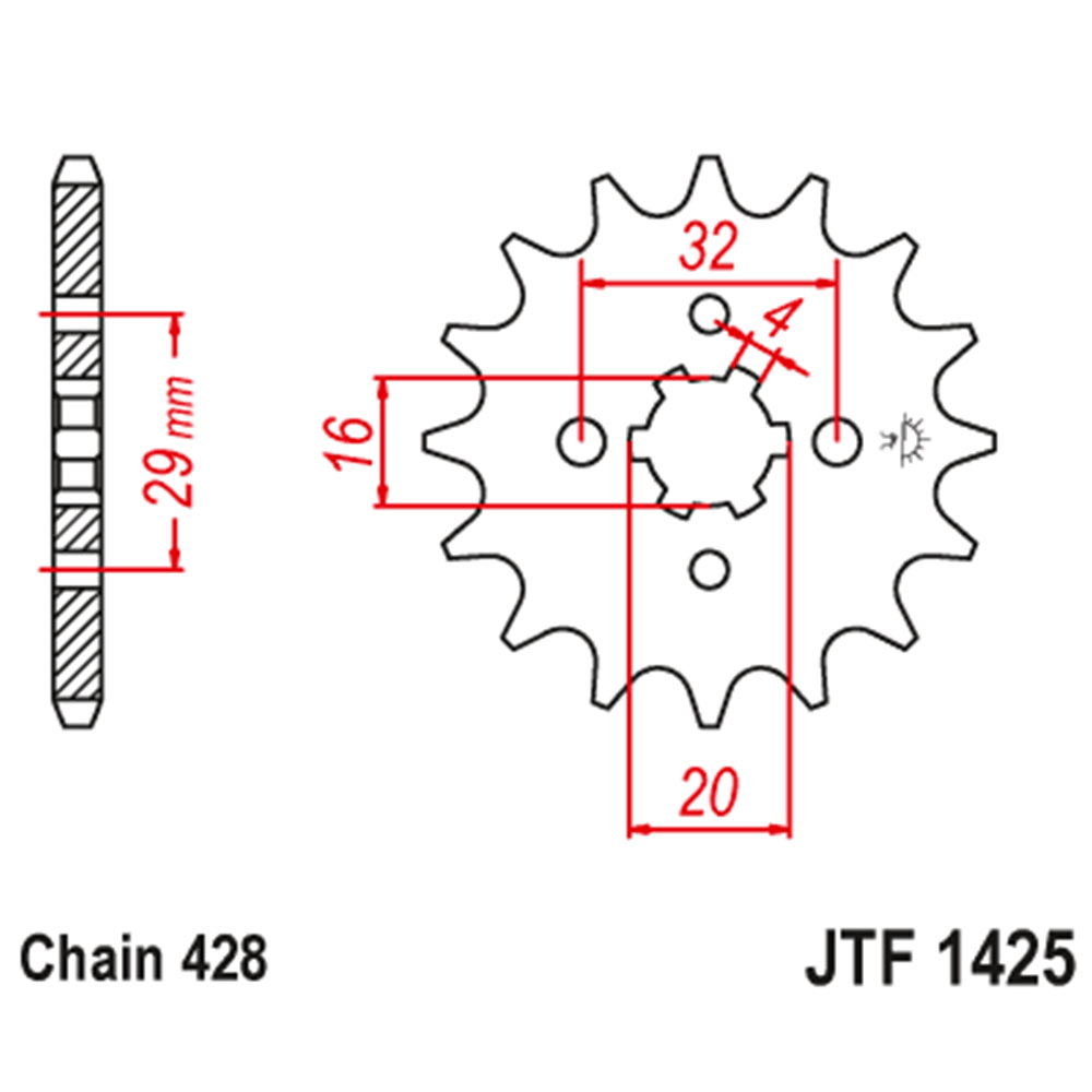 8c655dce-efcd-45cf-90a2-953160db14ac Lančanik prednji JT JTF1425-13 (428)13 zuba