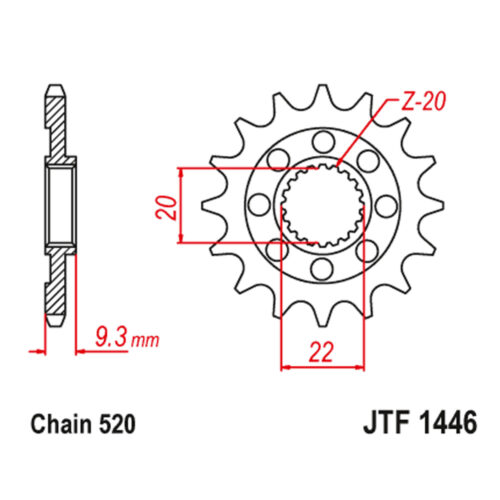 Lančanik prednji JT  JTF1446-13SC (520)13 zuba