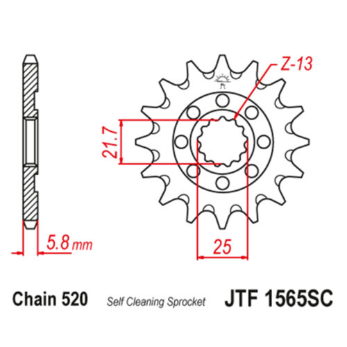 Lančanik prednji JT JTF1565-13SC (520) 13 zuba