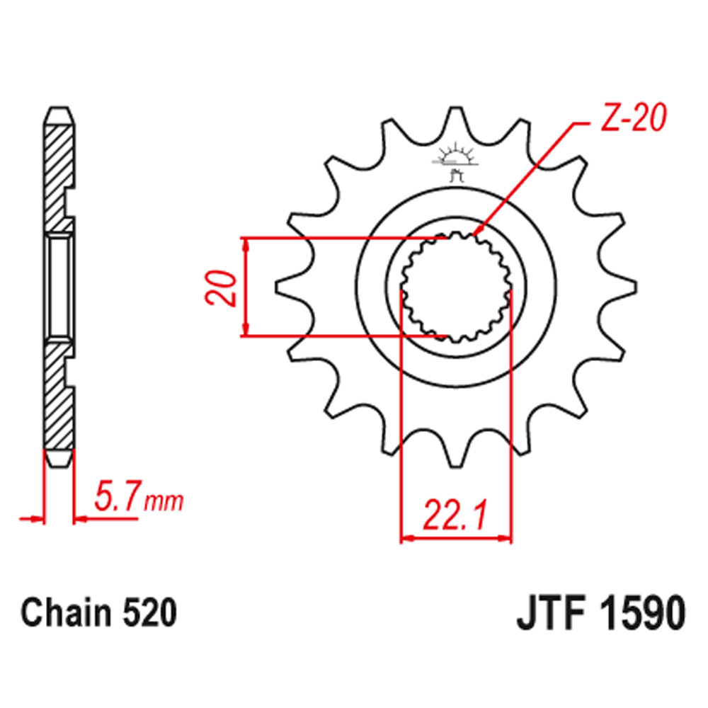 0a207742-9660-450d-86cb-4bd24deb74f7 Lančanik prednji JT JTF1590-13SC (520)13 zuba