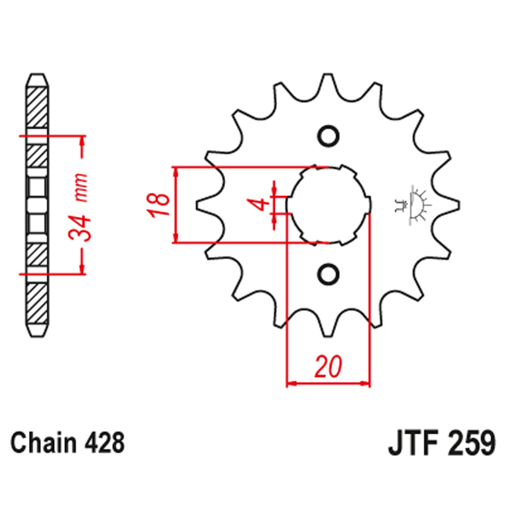 c56a6f0b-9083-4de9-afa6-f0274373d369 Lančanik prednji JT JTF259-13 (428)13 zuba