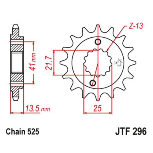 Lančanik prednji JT JTF296-16-50-29005 (525) 16 zuba