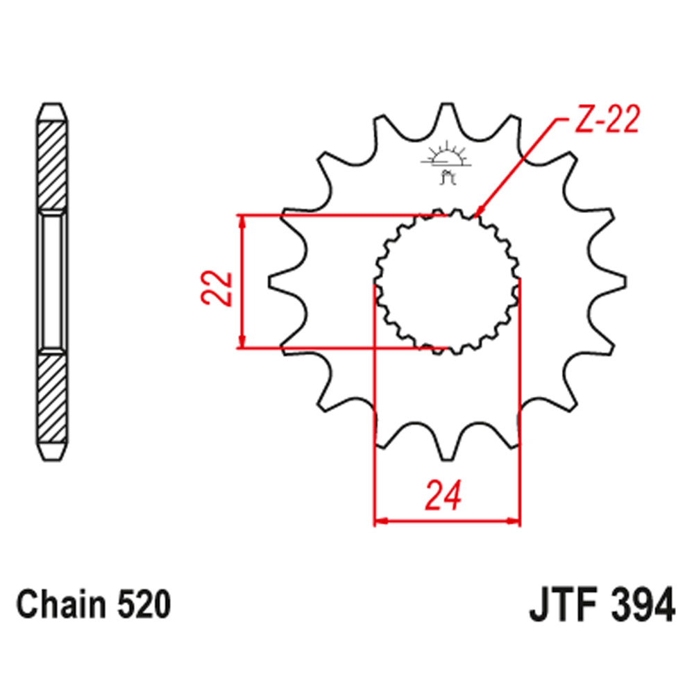 ab4909d6-8a60-4cbf-b85a-6faf27ce4672 Lančanik prednji JT JTF394-13-50-32056 (520)13 zuba