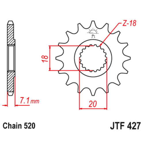 Lančanik prednji JT  JTF427-12SC (520)12 zuba