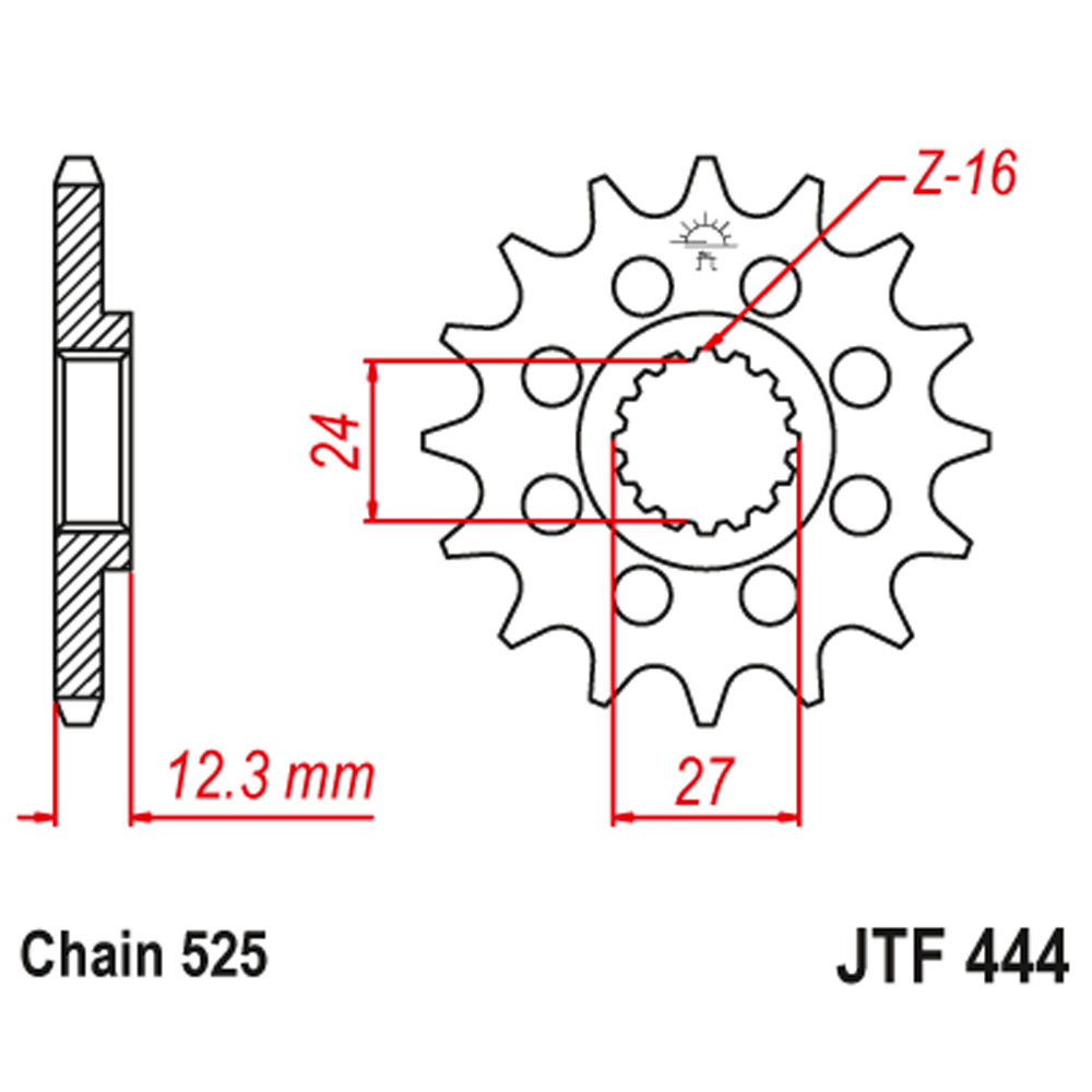 ed5b1afa-f1ca-4ae8-9136-2274251726b5 Lančanik prednji JT JTF444-16 (525) 16 zuba Suzuki GSX-R 1000 (17-18)