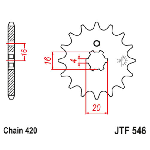 Lančanik prednji JT  JTF546-14 (420)14 zuba
