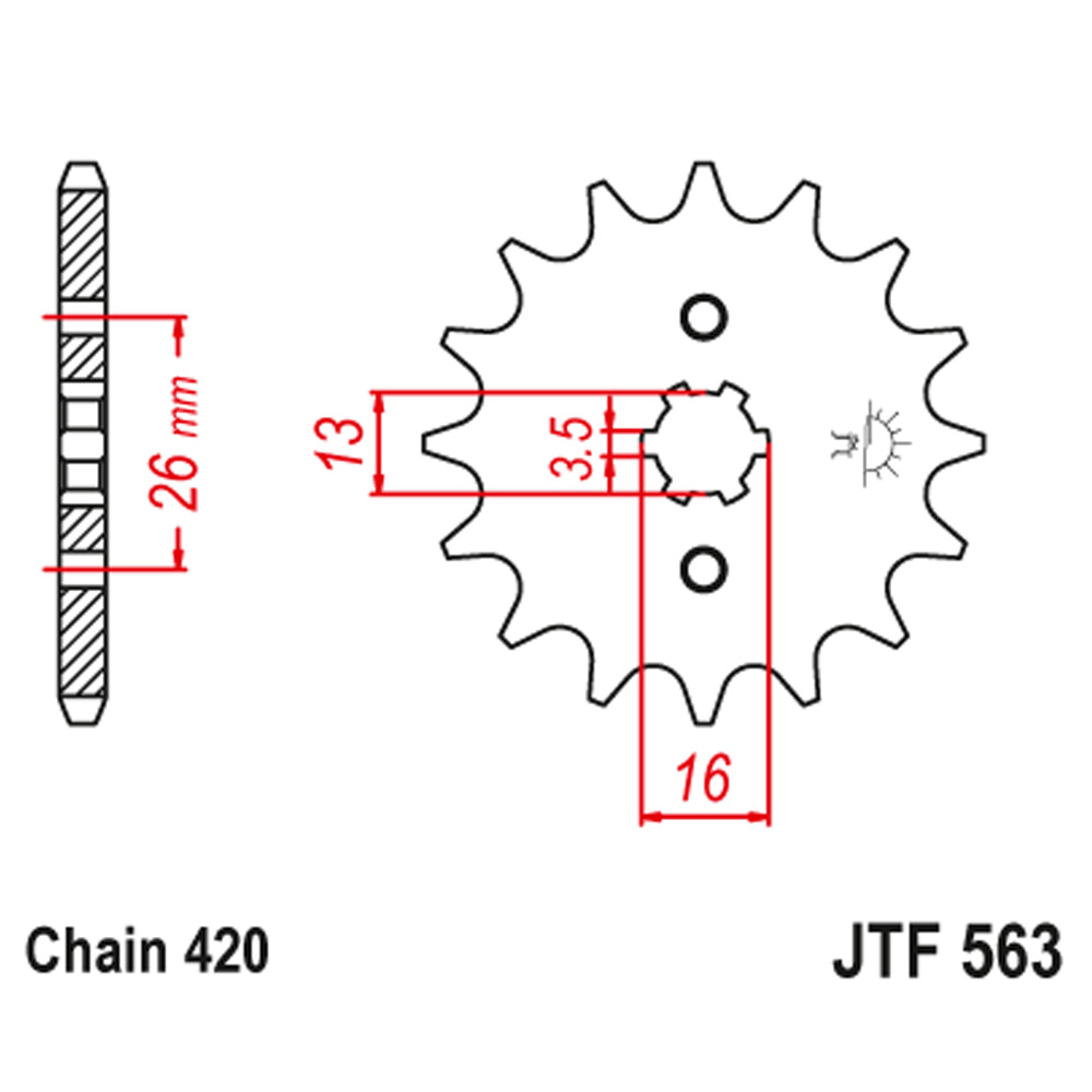 97b08f55-b7c6-4b39-bd6a-1d700819cacd Lančanik prednji JT JTF563-13-50-13005 (420)13 zuba