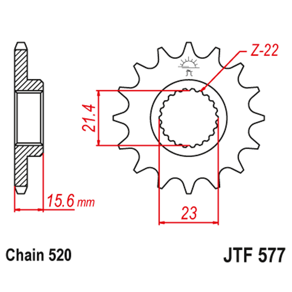 157bf924-8259-479c-b91d-4bca9a99ff99 Lančanik prednji JT JTF577-14-50-32028 (520)14 zuba