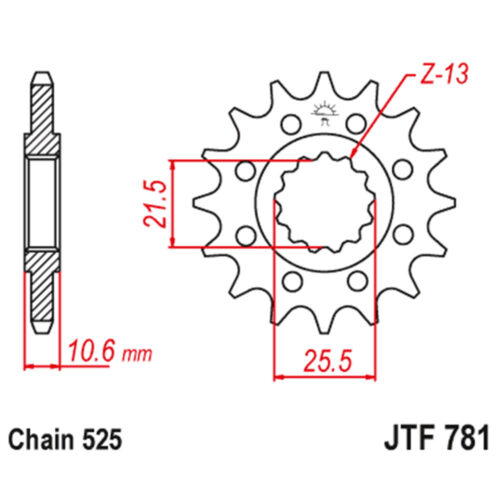 Lančanik prednji JT JTF781-15 (525) 15 zuba