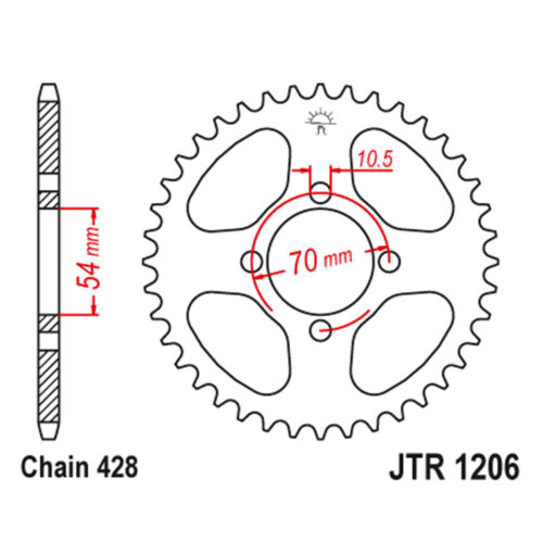 Lančanik zadnji JT 42 zuba JTR1206-42-50-15062 (428)