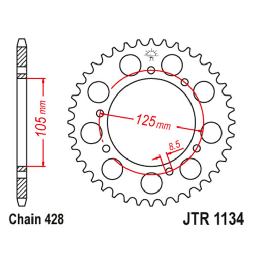Lančanik zadnji JT JTR1134-52-50-15052 (428) 52 zuba