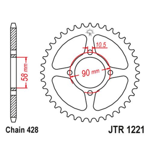 Lančanik zadnji JT  JTR1221-44 (428)44 zuba