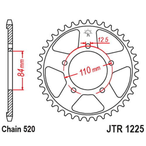 Lančanik zadnji JT  JTR1225-40 (520) 40 zuba
