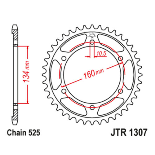 Lančanik zadnji JT JTR1307-42-50-29026 (525) 42 zuba