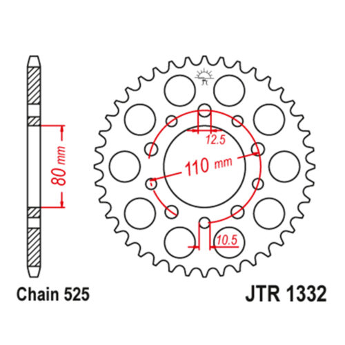 Lančanik zadnji JT JTR1332-40-50-29006 (525) 40 zuba
