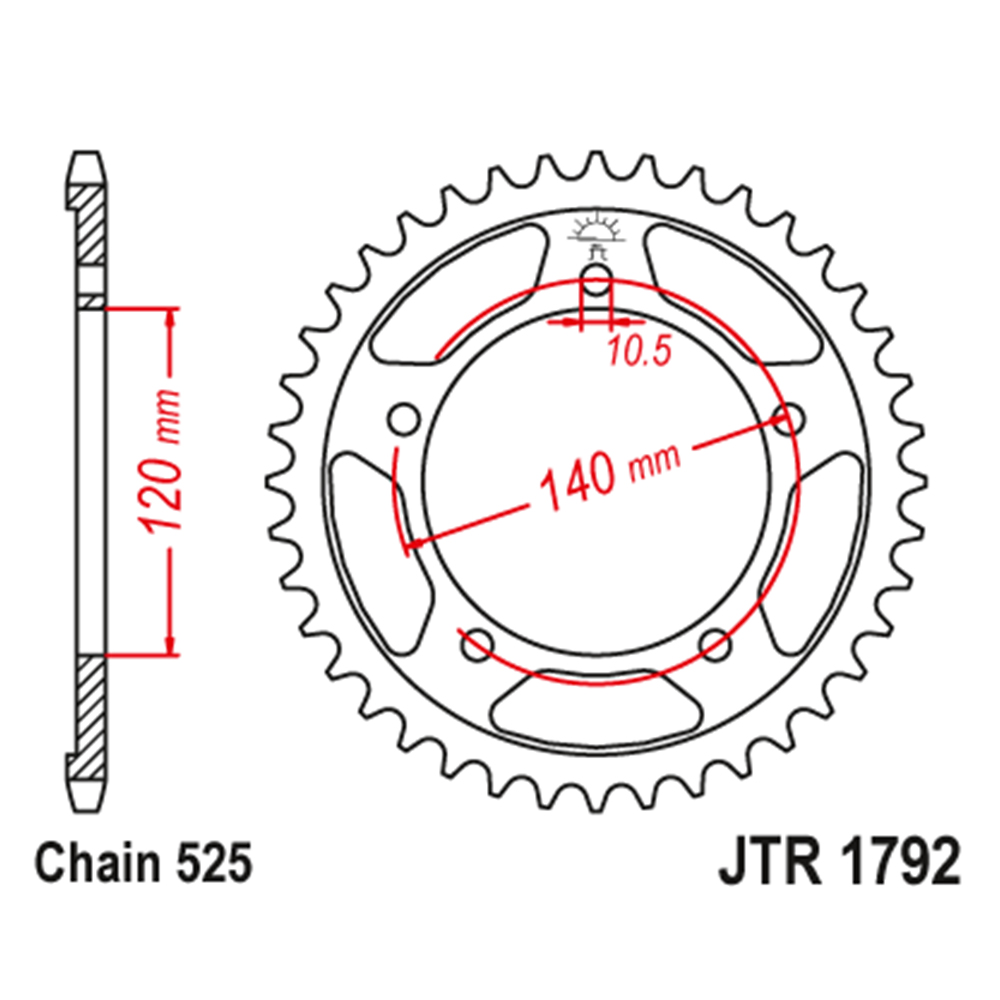 3fa317bd-491b-4bce-ab17-d0fa7008344d Lančanik zadnji JT JTR1792-48-50-29024 (525) 48 zuba
