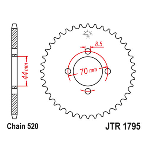 Lančanik zadnji JT JTR1795-22 (520)22 zuba