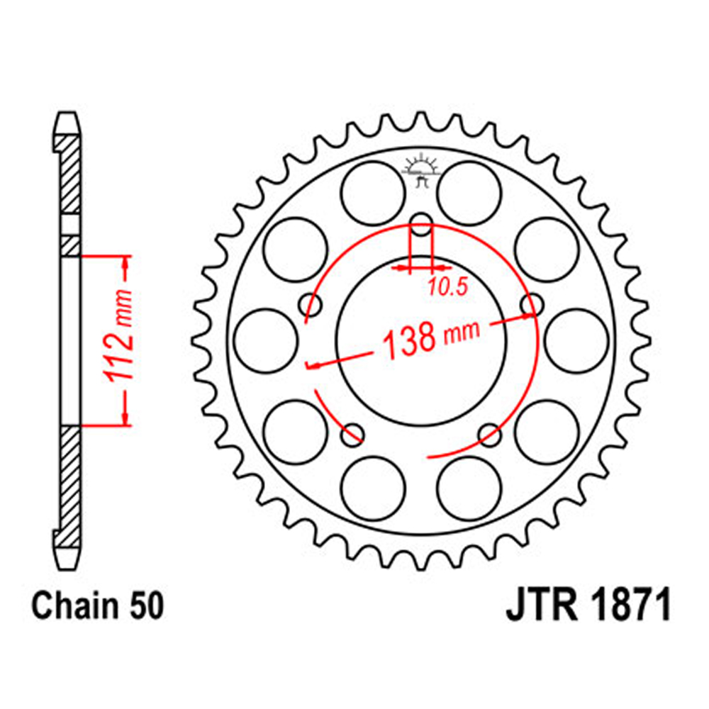 34eddace-62d5-49cc-b371-2580741f4e91 Lančanik zadnji JT JTR1871-48 (530) 48 zuba Yamaha R6 (99-02) konverzija na 530