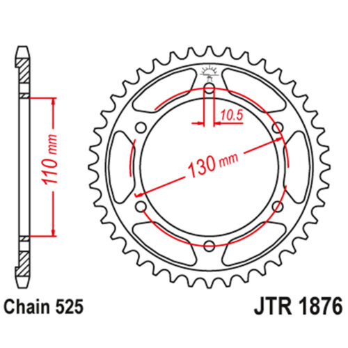 Lančanik zadnji JT JTR1876-47 (525) 47 zuba