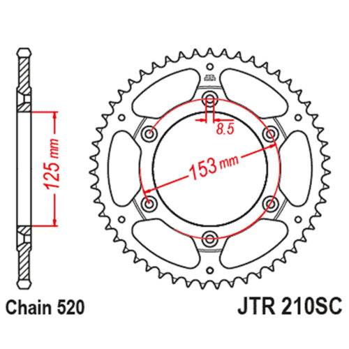 Lančanik zadnji JT JTR210-50SC (520) 50 zuba