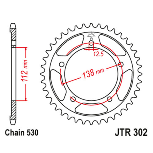 Lančanik zadnji JT JTR302-43-50-35044 (530) 43 zuba