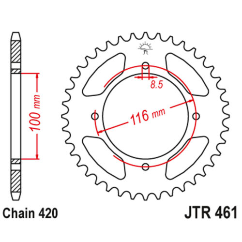 Lančanik zadnji JT JTR461-51 (420) 51 zub