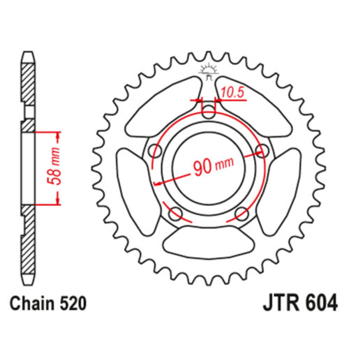 Lančanik zadnji JT  JTR604-36-50-32046 (520)36 zuba