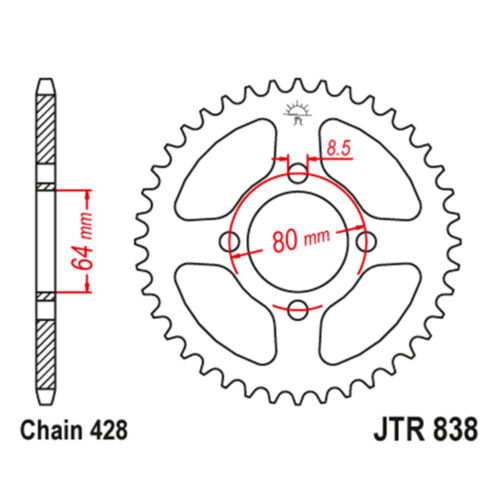 Lančanik zadnji JT JTR838-45-50-15015 (428) 45 zuba