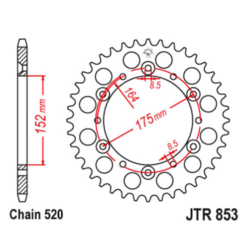 Lančanik zadnji JT JTR853-47-50-32003 (520) 47 zuba