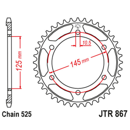 Lančanik zadnji JT  JTR867-44-50-29009 (525)44 zuba
