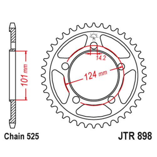 Lančanik zadnji JT JTR898-37 (525) 37 zuba