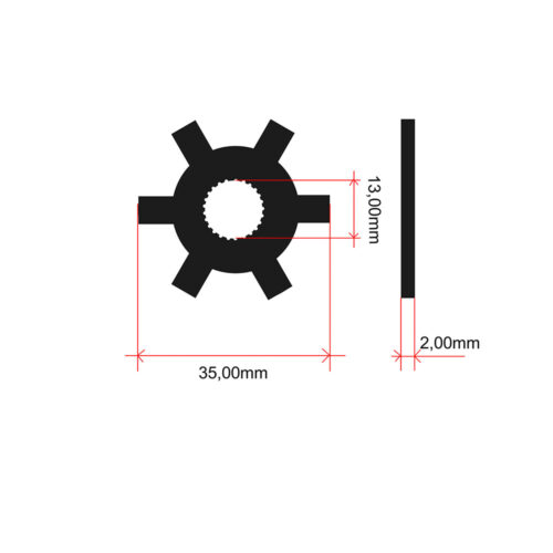 Podloška ventilatora varijatora zvezdasta Minarelli 50cc fi 13mm RMS