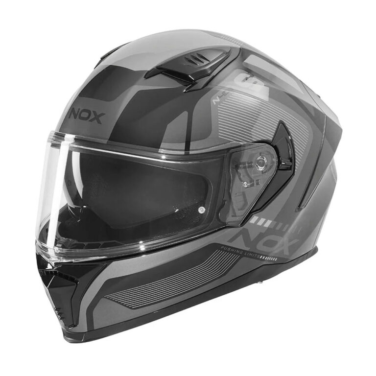 Kaciga NOX Full Face sa naočarima N402 MENTOR srebrno crno sjajna